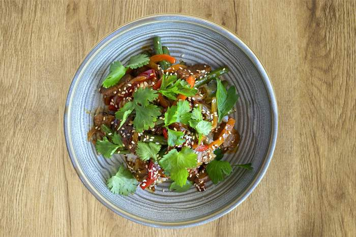 Рис с телятиной